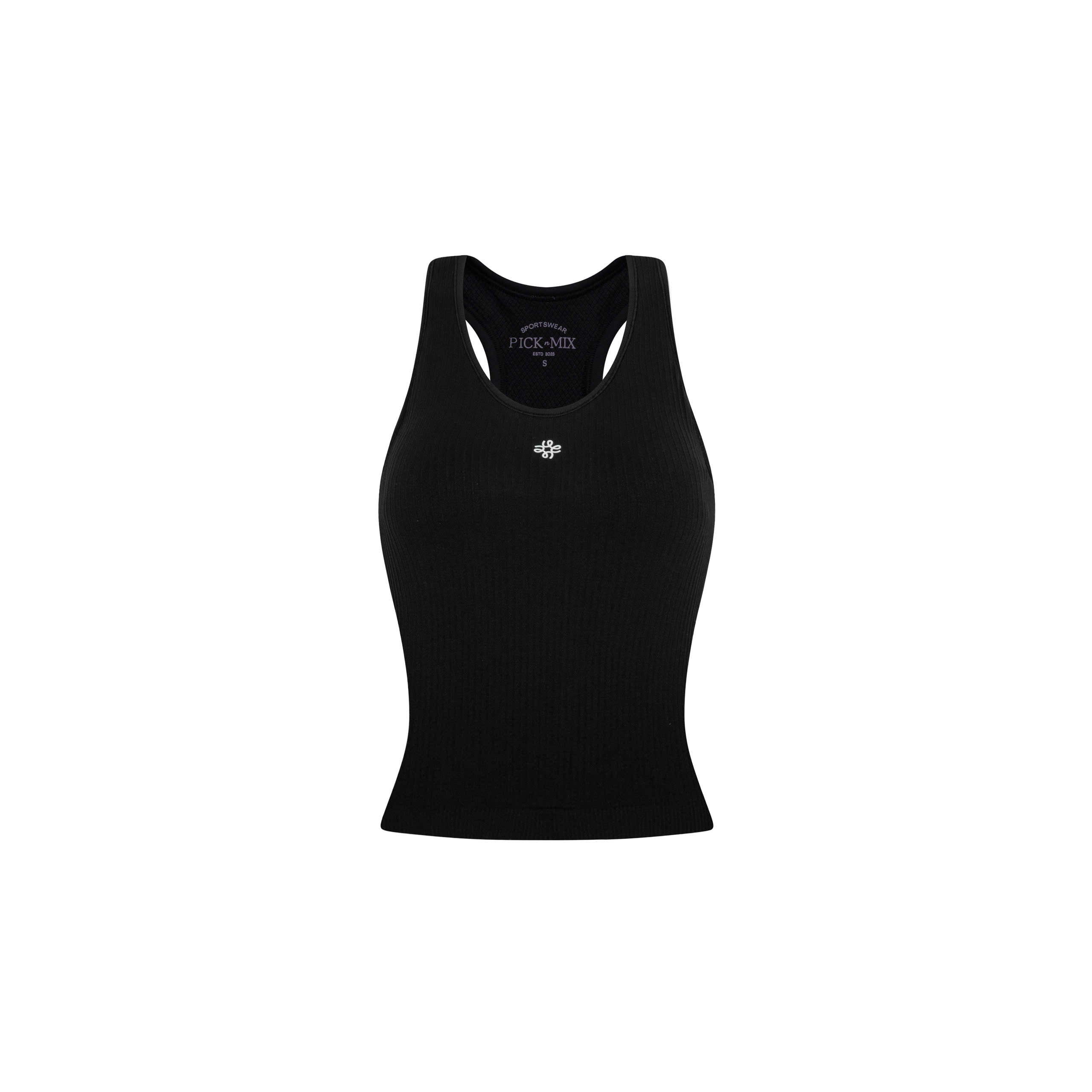 PICK n MIX / Court Rib Tank – Baseline Black